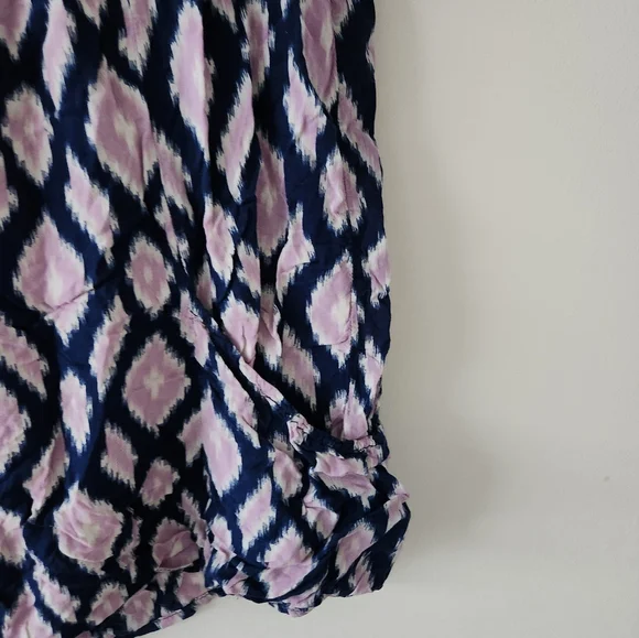 Anthropologie Holding Horses Flowy Diamond Print Blouse Top Purple XS - Picture 3 of 5